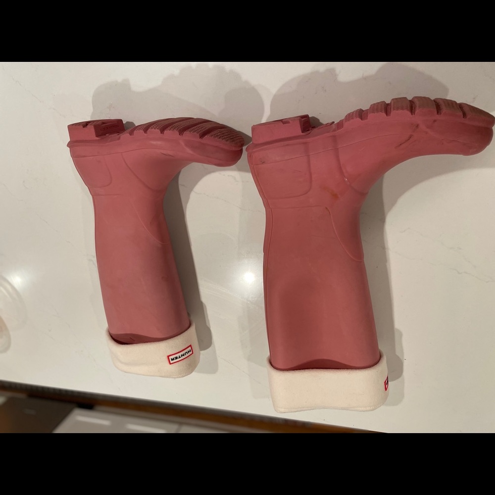 Pink Hunter Boots with Cream Socks - Picture 2 of 7